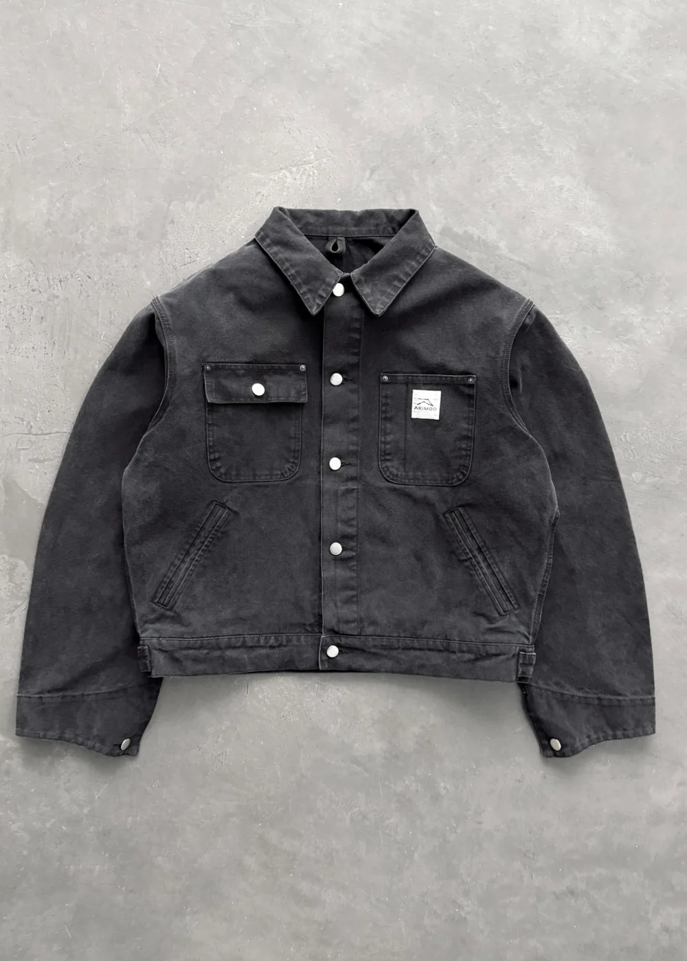 CROPPED CHORE JACKET - BLACK