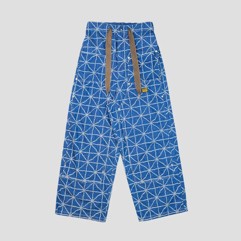 8oz DENIM FOLD DOJO W-KNEE BAGGY PANTS