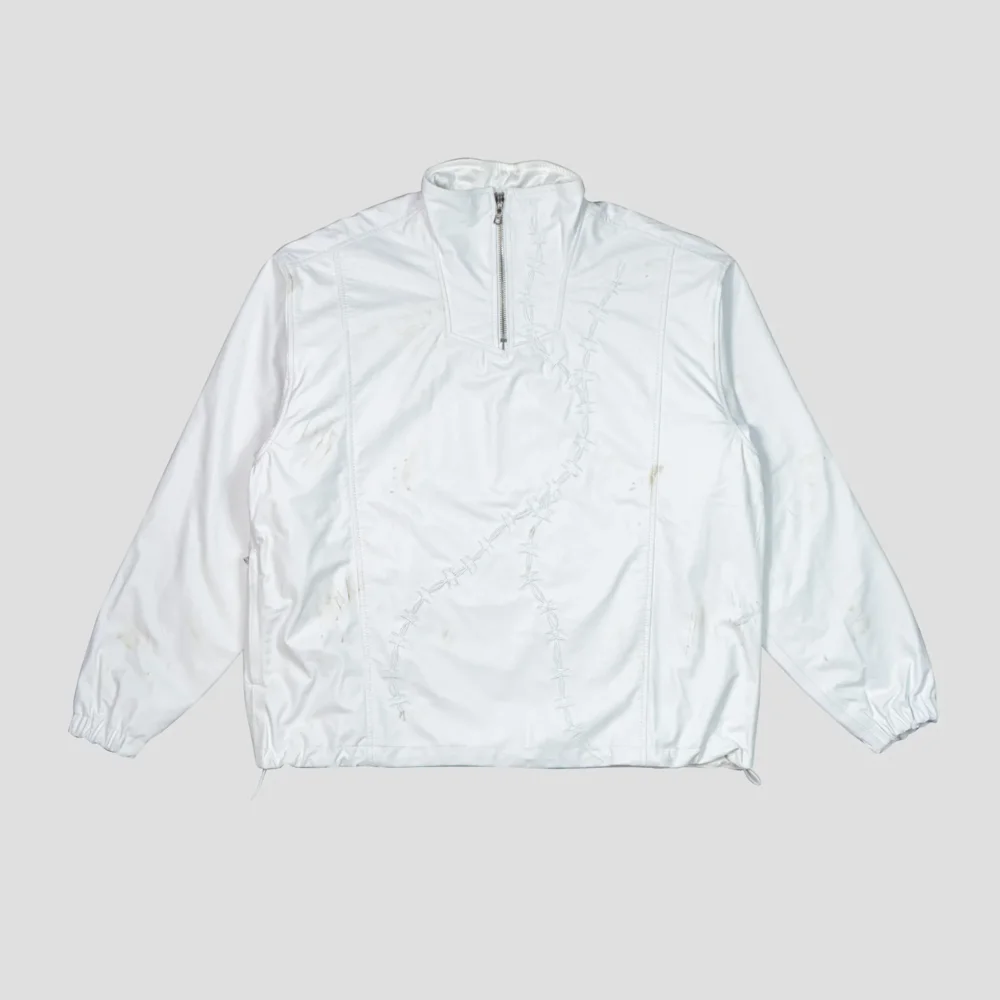 MOTORCYCLE ACCIDENT LEATHER QUARTER ZIP