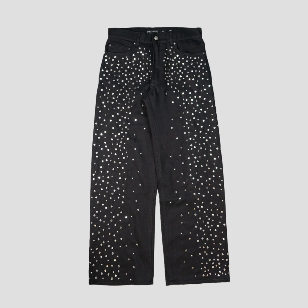 SPARKED STUDDED DENIM JEANS