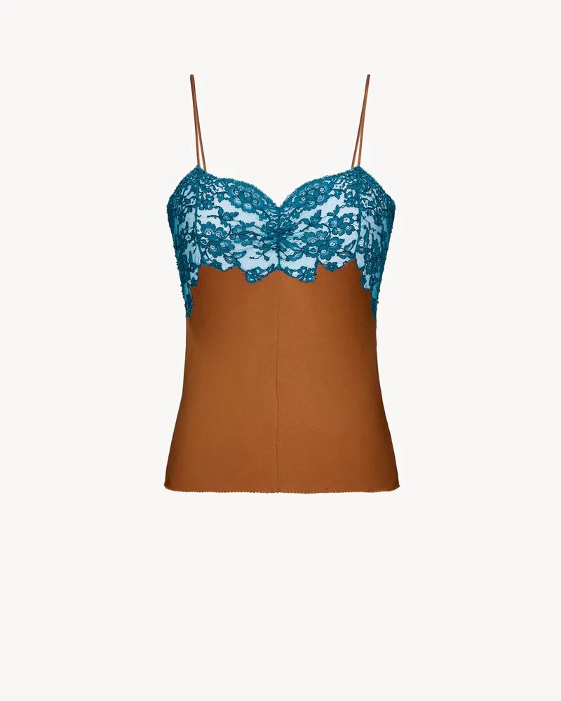 laced camisole in silk satin
