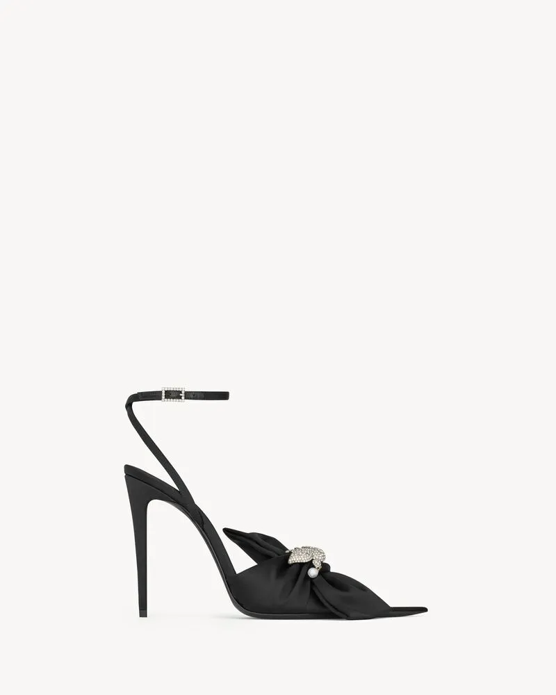DOVE sandals in satin crepe and rhinestones