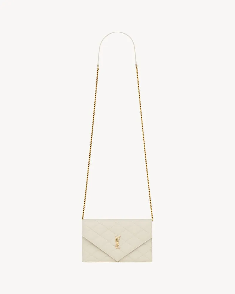 PARIS chain wallet in GRAIN DE POUDRE leather