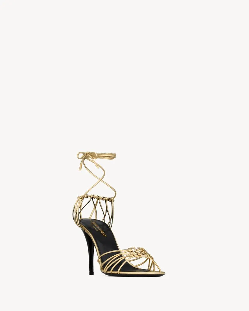 BABYLONE sandals in metallic leather - 3
