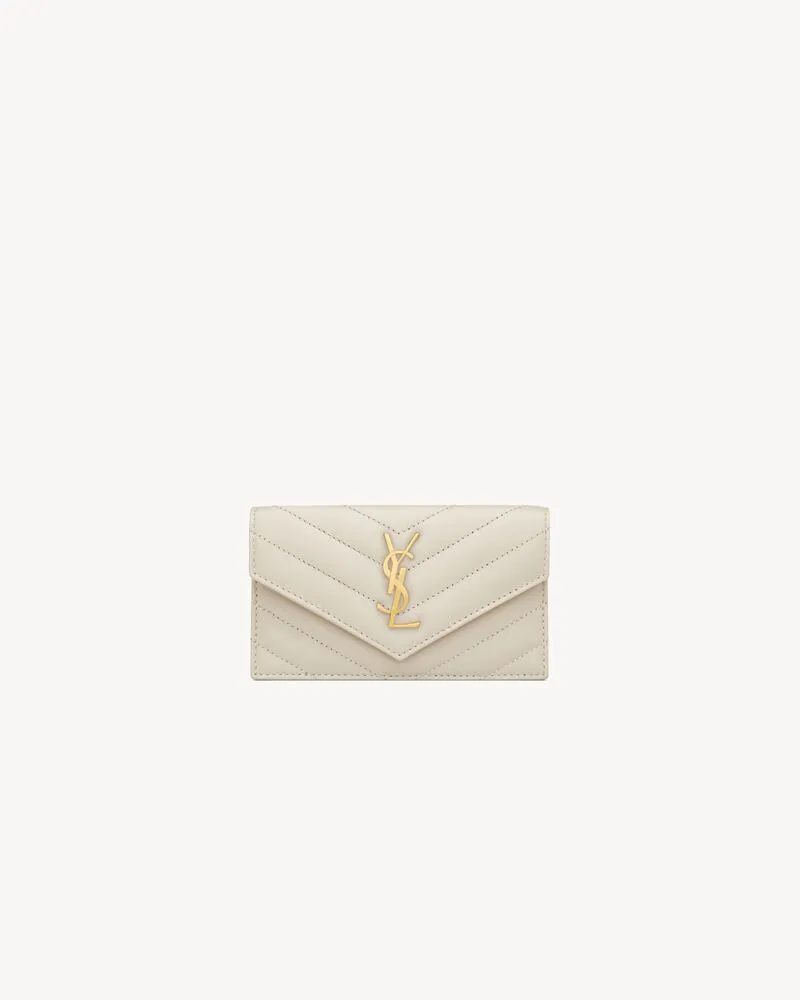 CASSANDRE MATELASSÉ FRAGMENTS FLAP CARD CASE IN LAMBSKIN