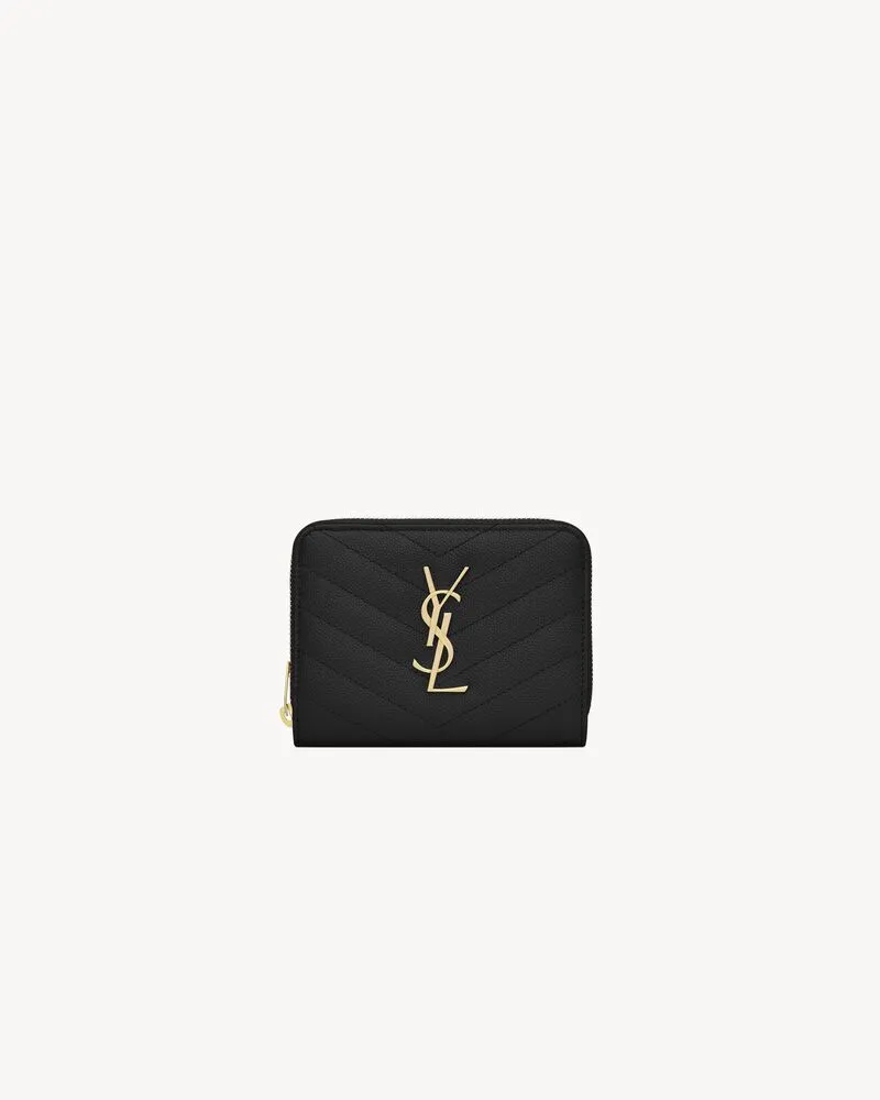 CASSANDRE MATELASSÉ compact zip around wallet in grain de poudre leather