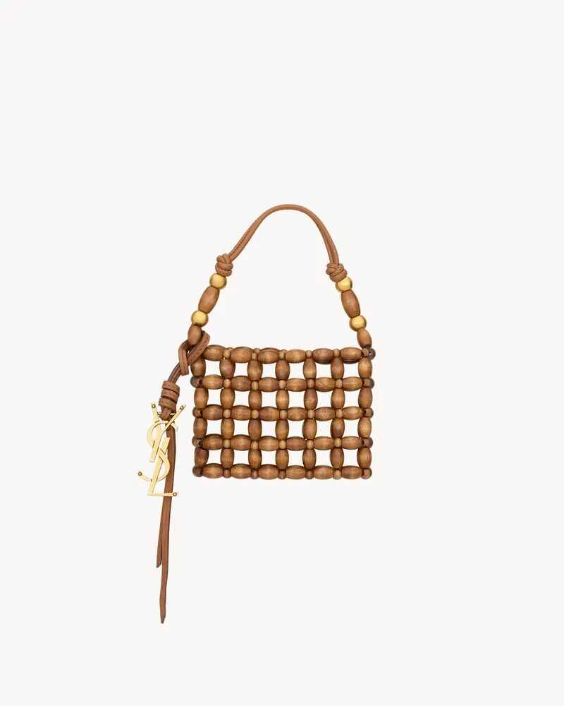 Micro EVENING bag in wood beads