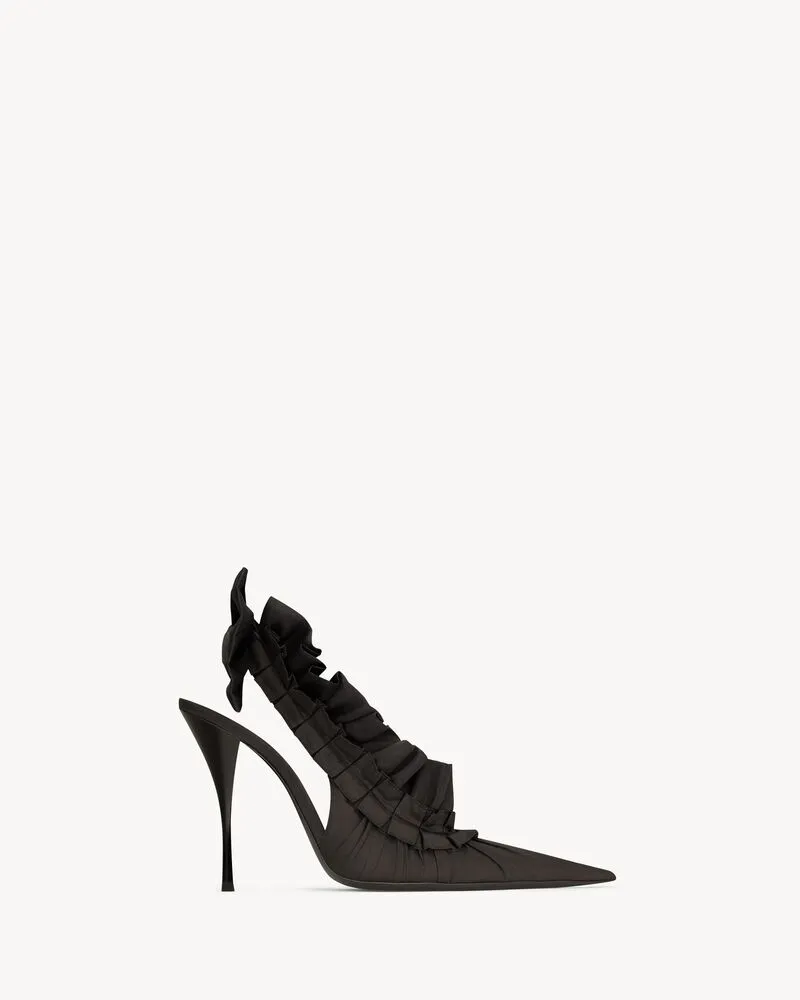 MADELEINE slingback pumps in silk taffeta and silk organza