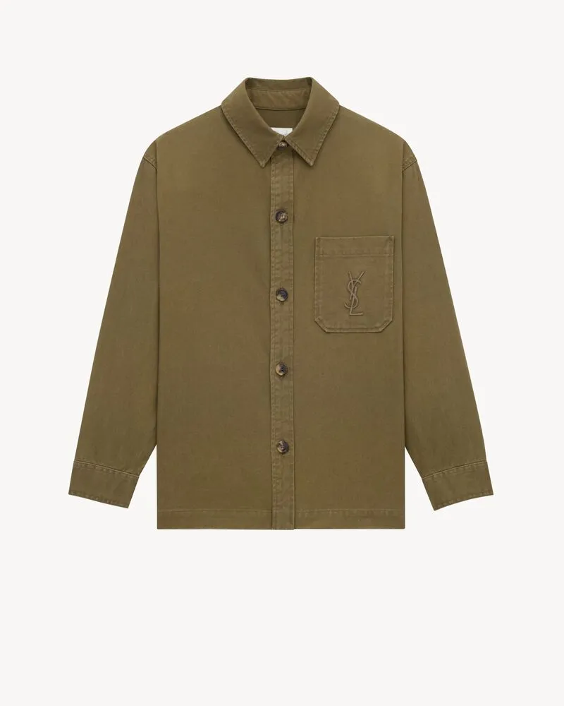 CASSANDRE overshirt in cotton and linen gabardine