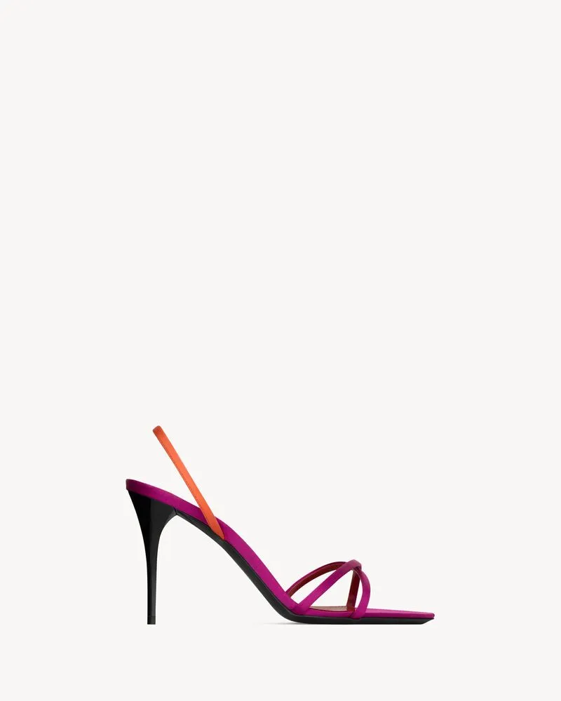 JUSTIFY slingback sandals in satin crepe
