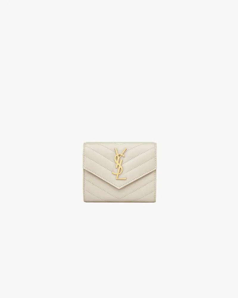 CASSANDRE MATELASSÉ compact tri fold wallet in LAMBSKIN