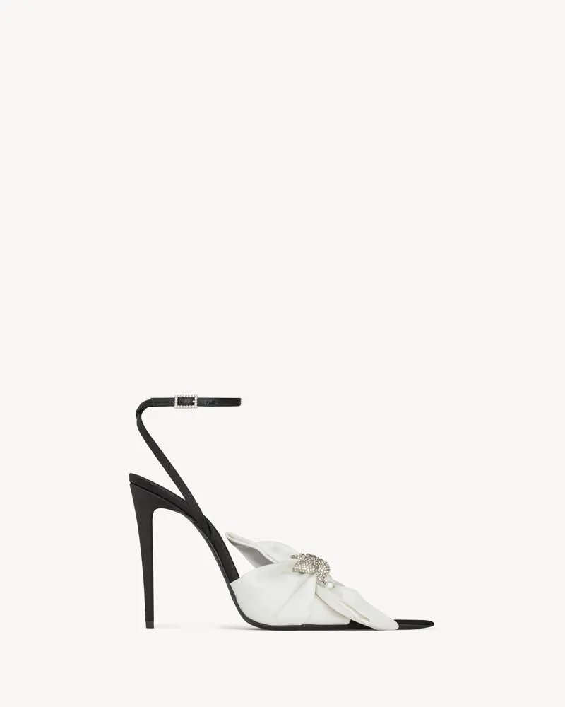 DOVE sandals in satin crepe and rhinestones