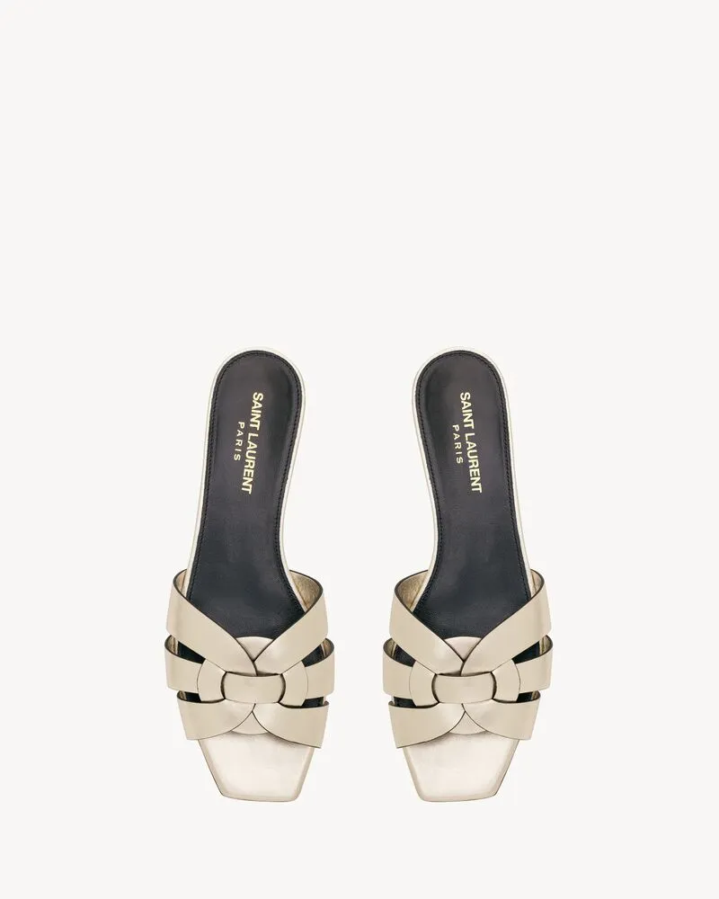 TRIBUTE mules in metallic leather