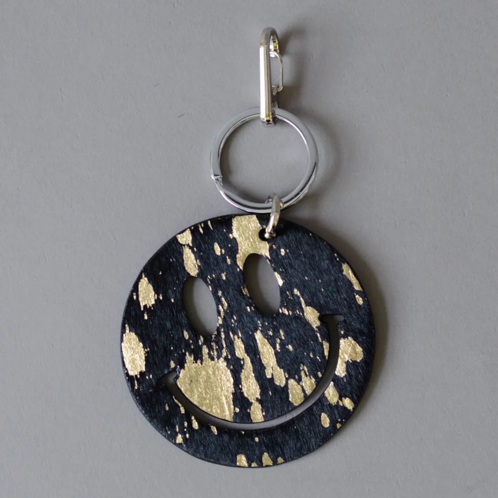 Happy Key Ring Black Acid