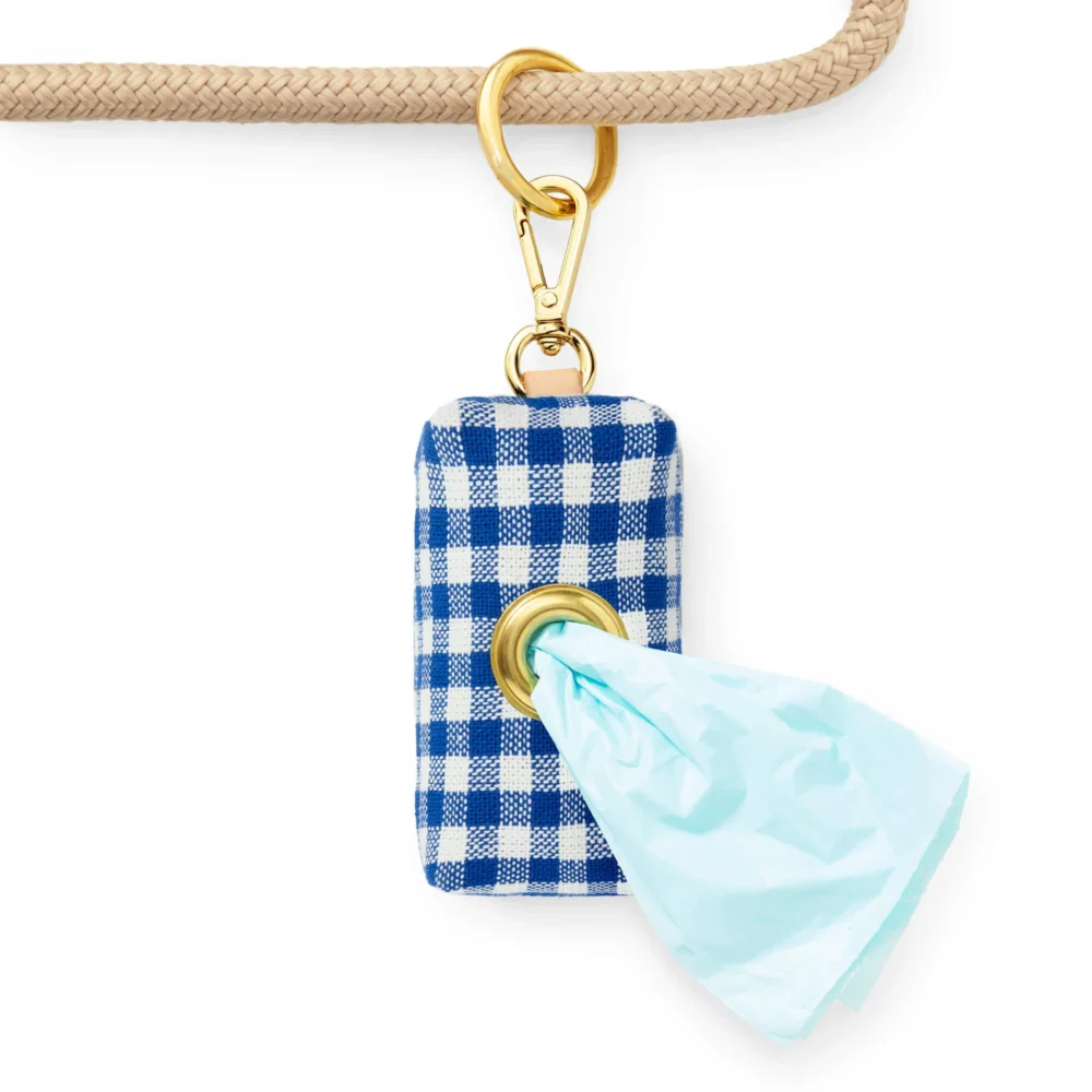 Lake Blue Gingham Waste Bag Holder - 3