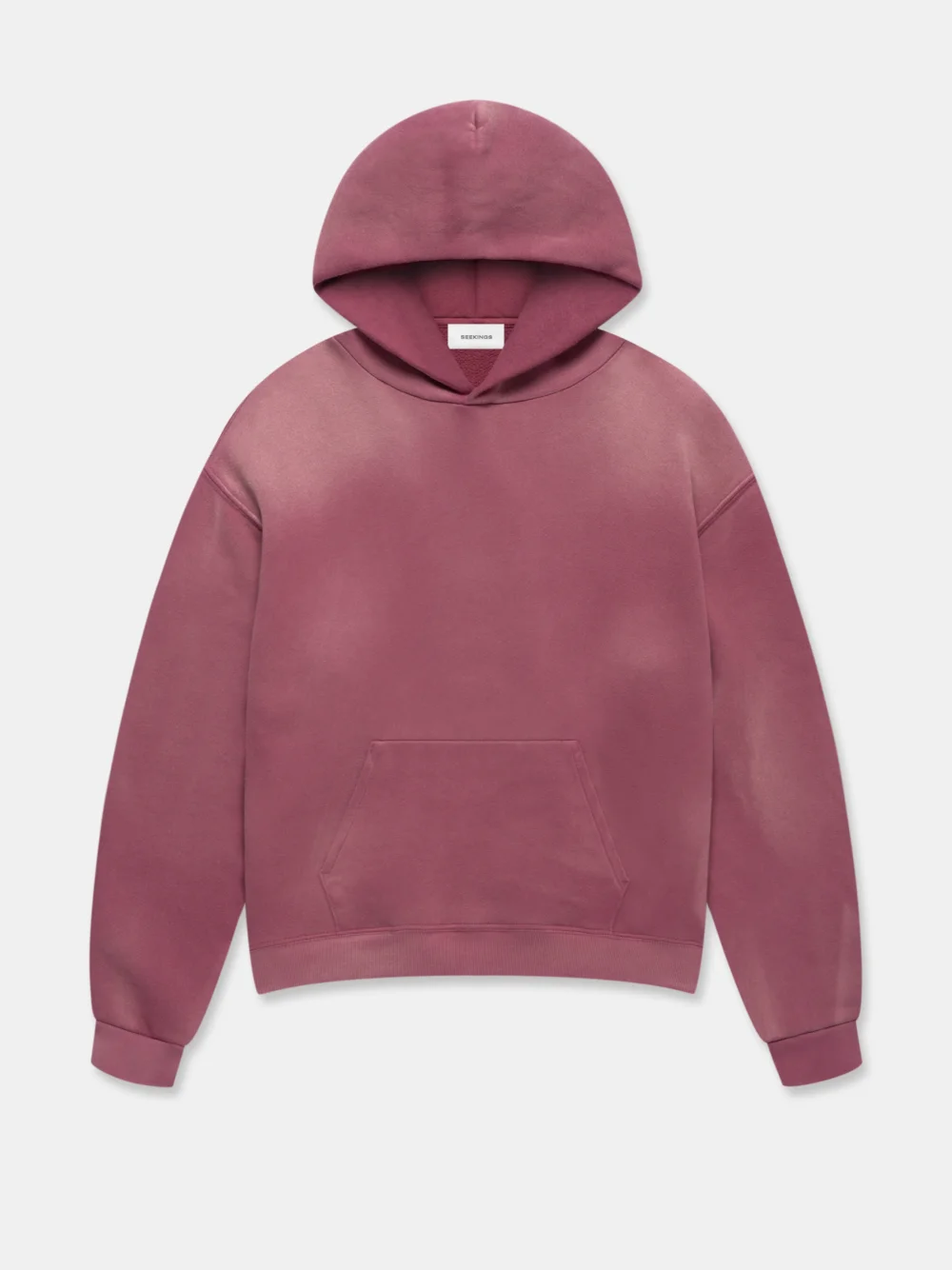 SUN FADED HOODED SWEATSHIRT IN BURGUNDY