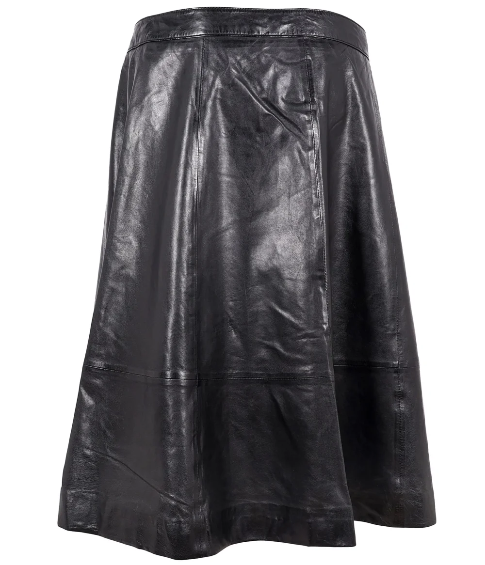 Zaza RF Leather Skirt, Black - 5