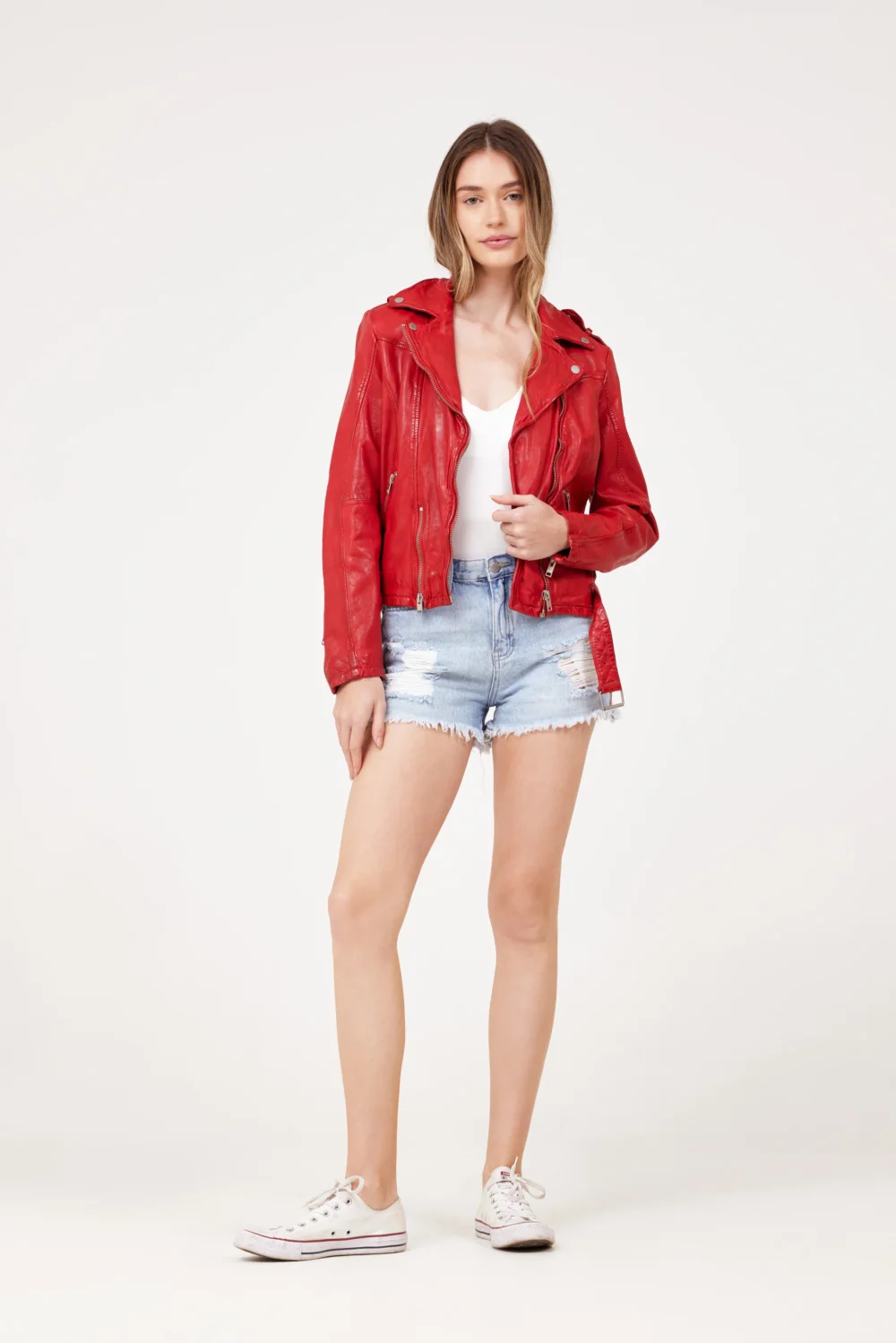 Wild RF Leather Jacket, Lipstick Red - 2