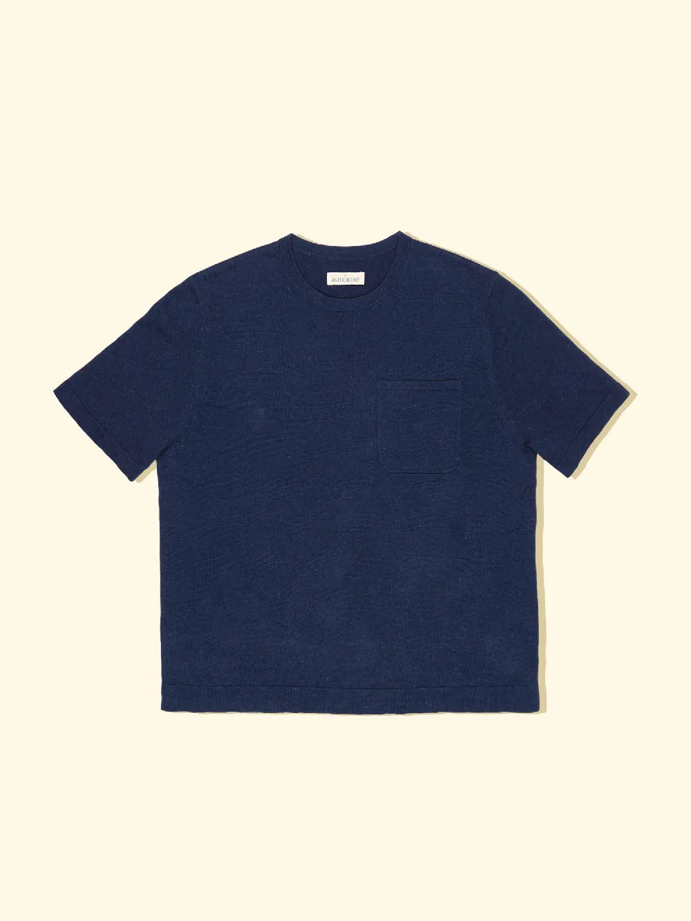 Knitted Feather T-Shirt - Navy — The Anthology
