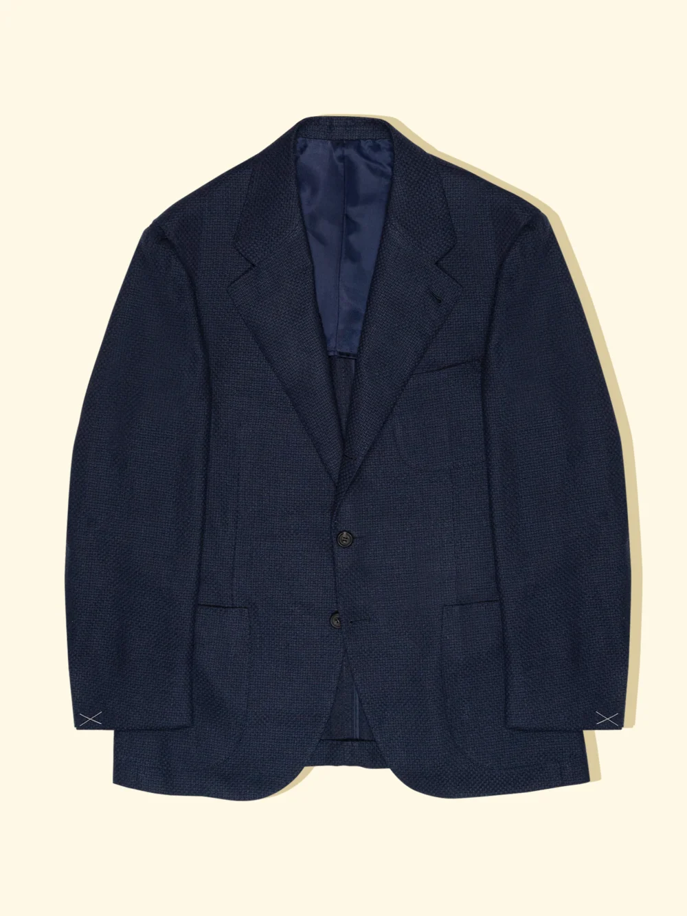 Linen/Wool Basketweave Sport Jacket - Navy — The Anthology