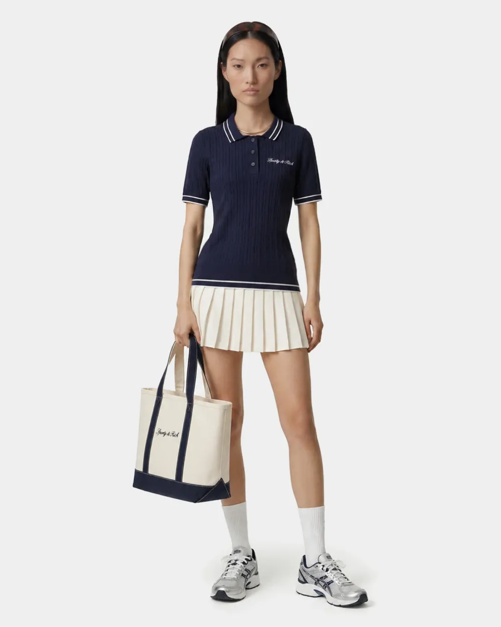 Signature Logo Mini Cable Polo - Navy/White - 4