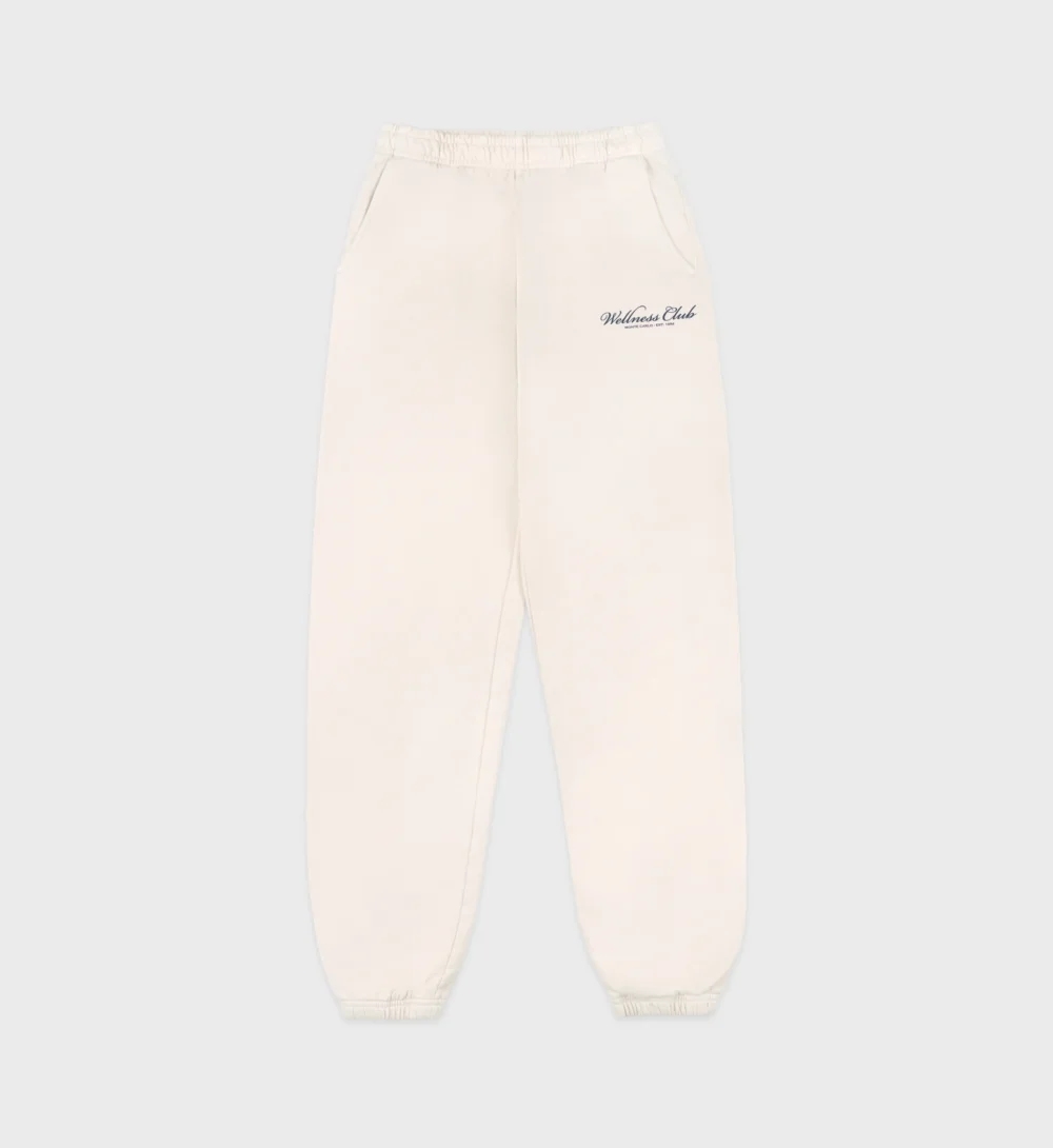 Wellness Club Embroidered Sweatpant - Cream/Navy