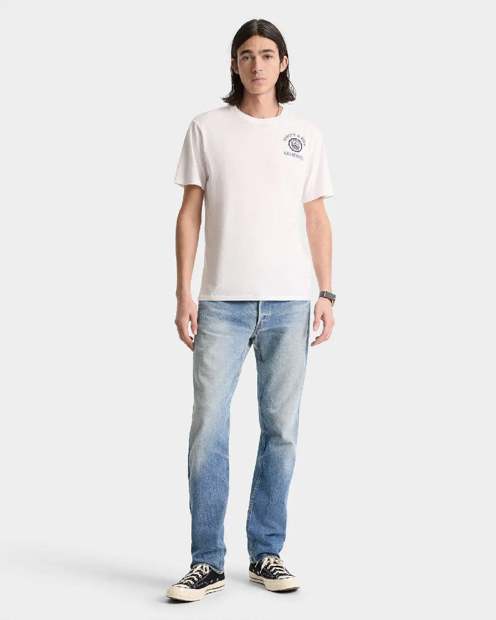 California Emblem Soft T-Shirt - White/Navy - 5
