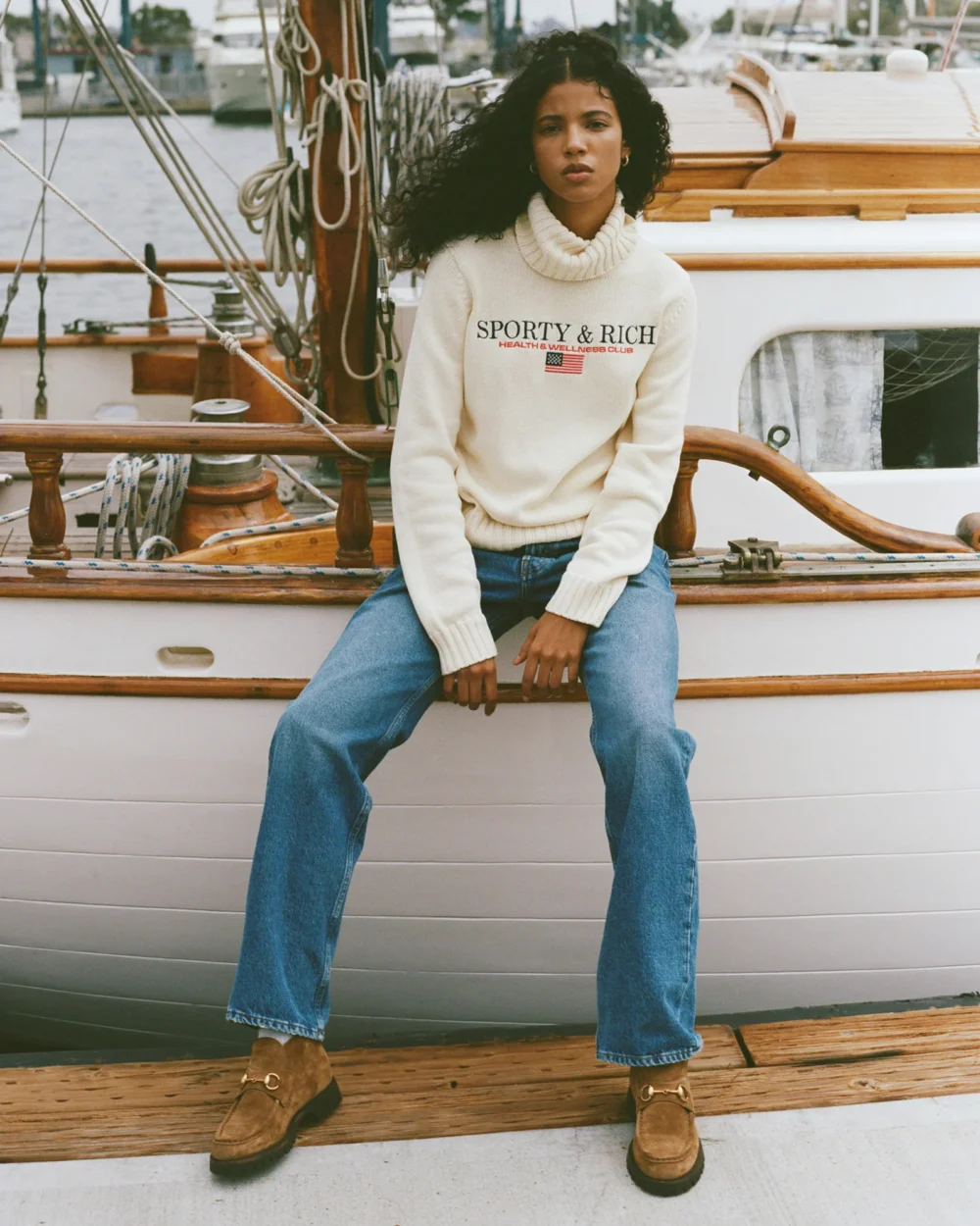S&R Nautical Knitted Turtleneck - Ecru - 4