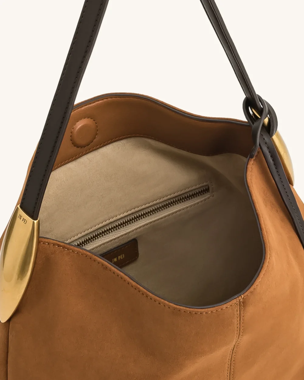 Nina Metal Charm Hobo Bag - Brown - 4