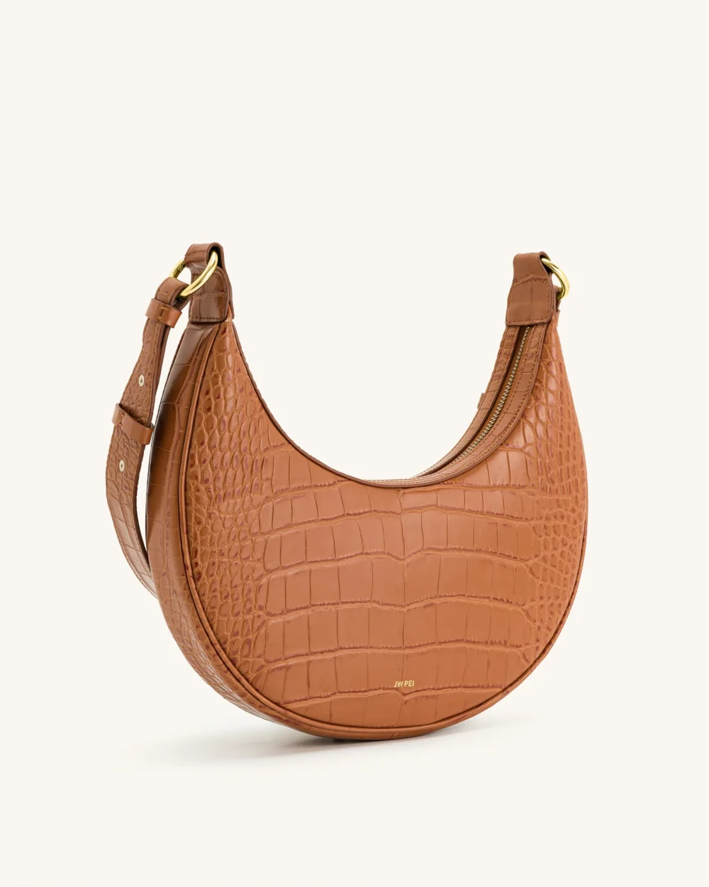 Carly Saddle Bag - Acorn Brown Croc - 2