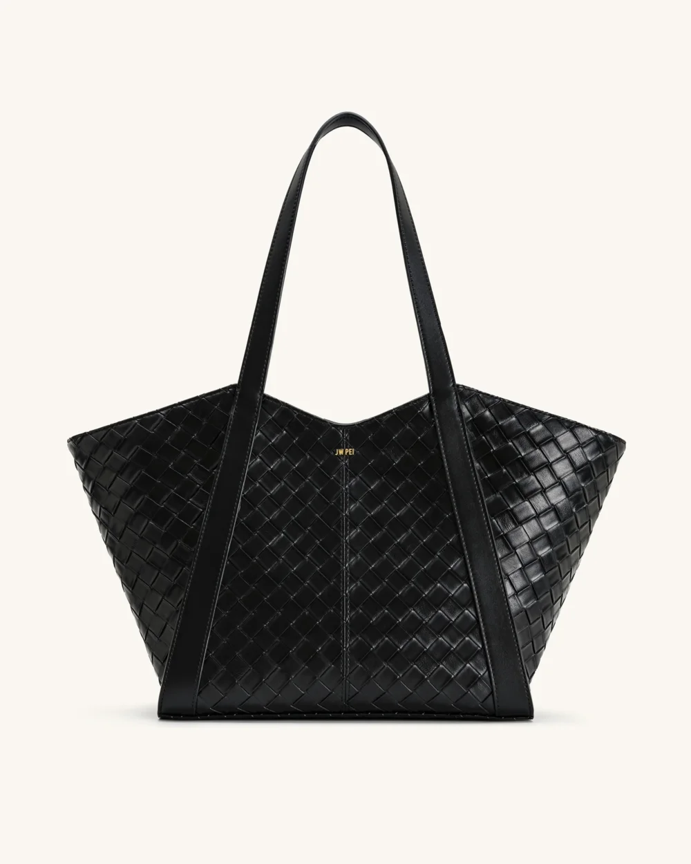 Kiana Large Capacity Weave Texture Tote Bag - Black