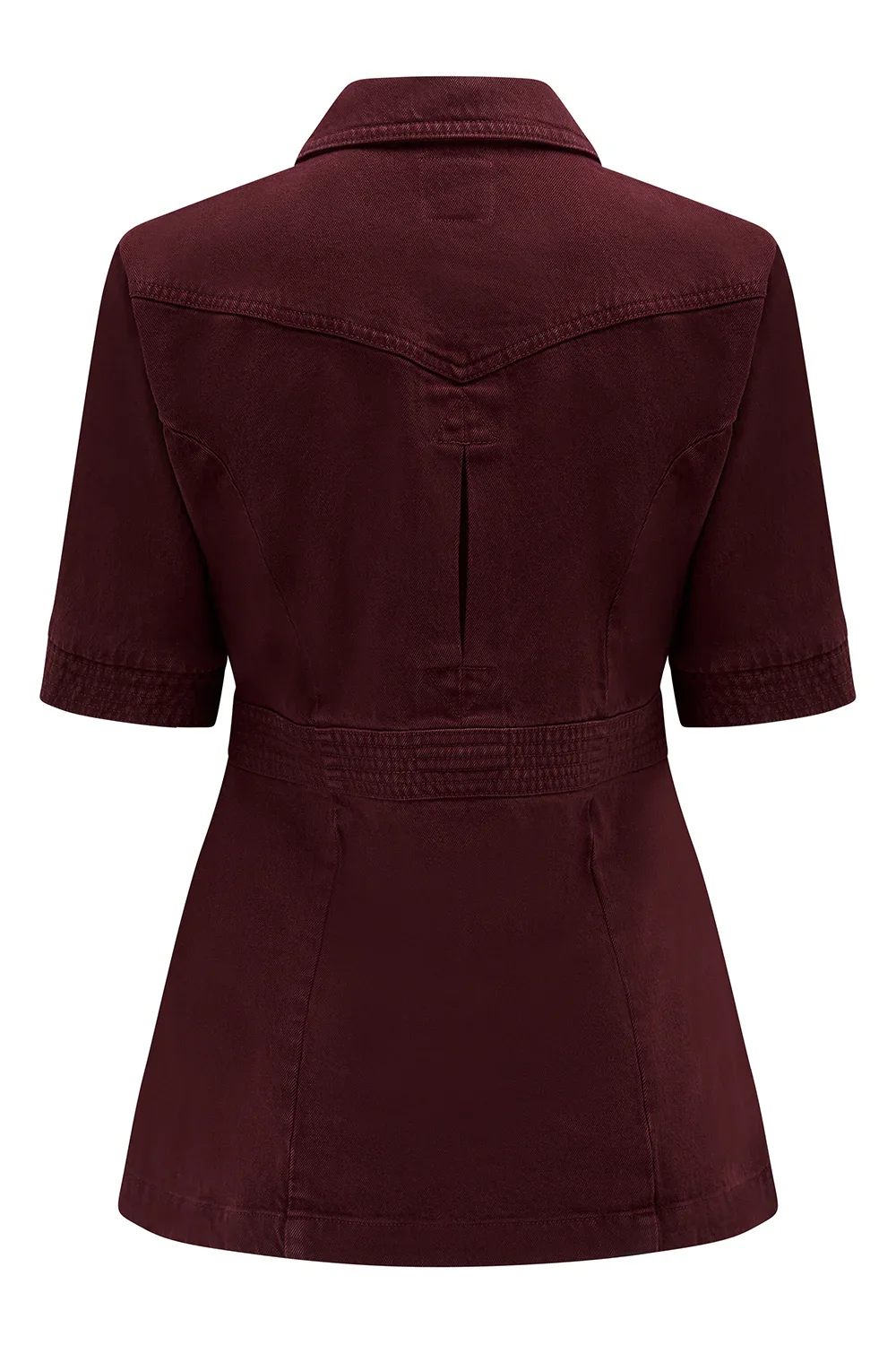 Ani Half Sleeve Denim Jacket in Mulberry - 3