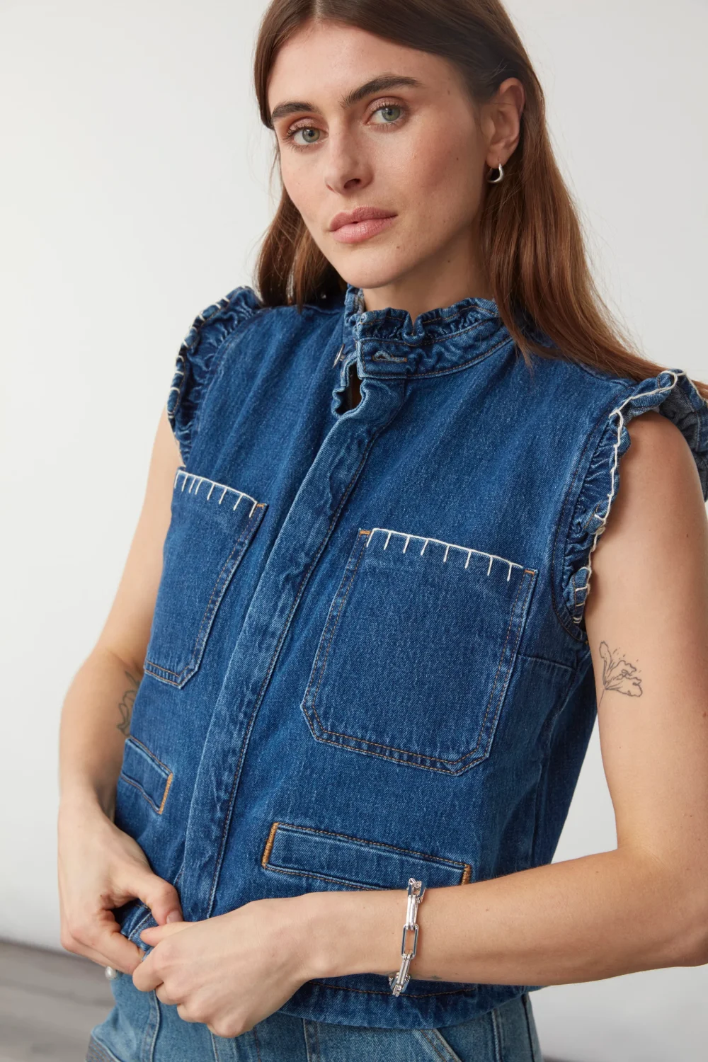 Pablo Denim Vest in Vintage Americana