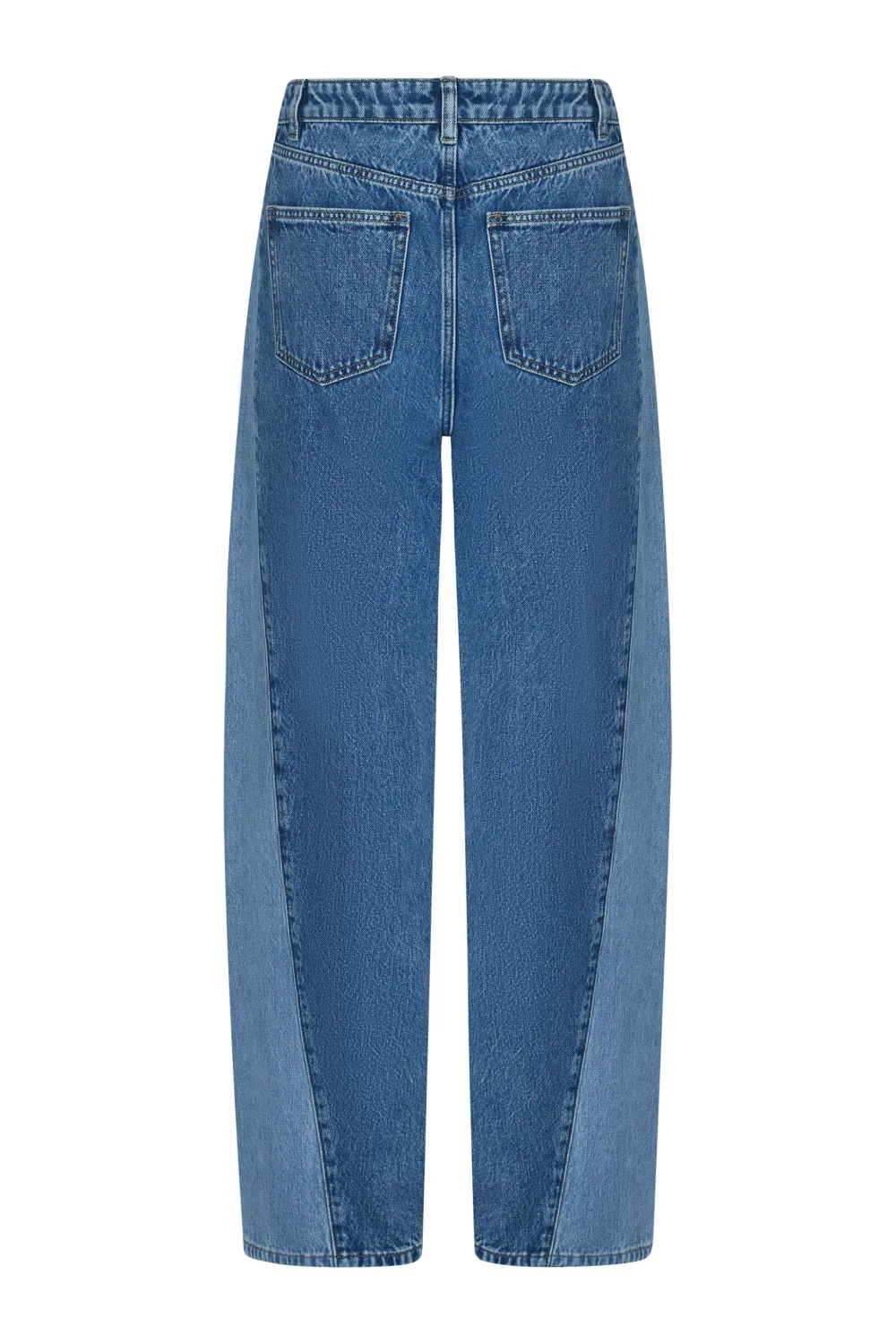 Nina Barrel Leg Jean in Two Tone - 4
