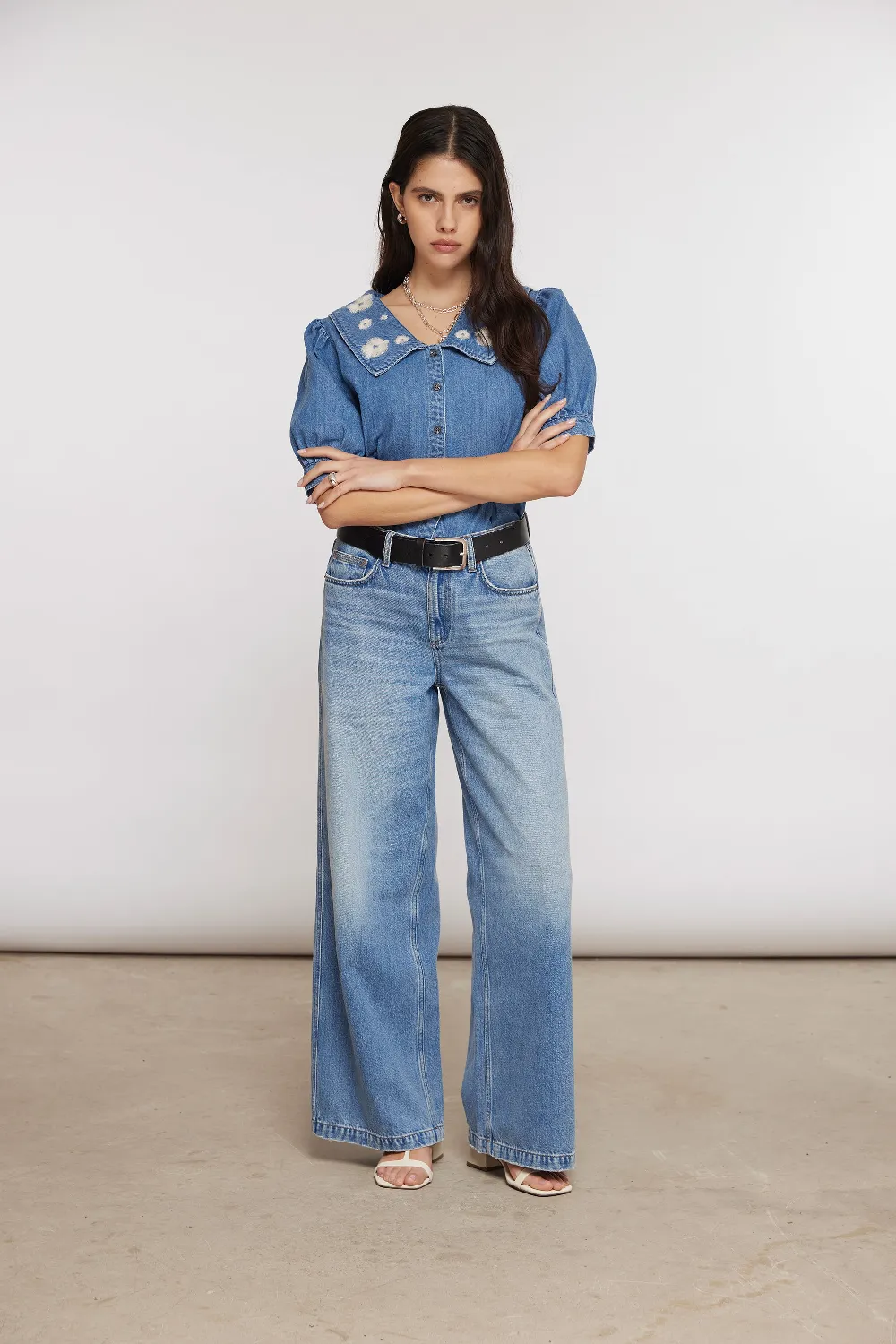 Bay Wide Leg Jean in Malibu - 4