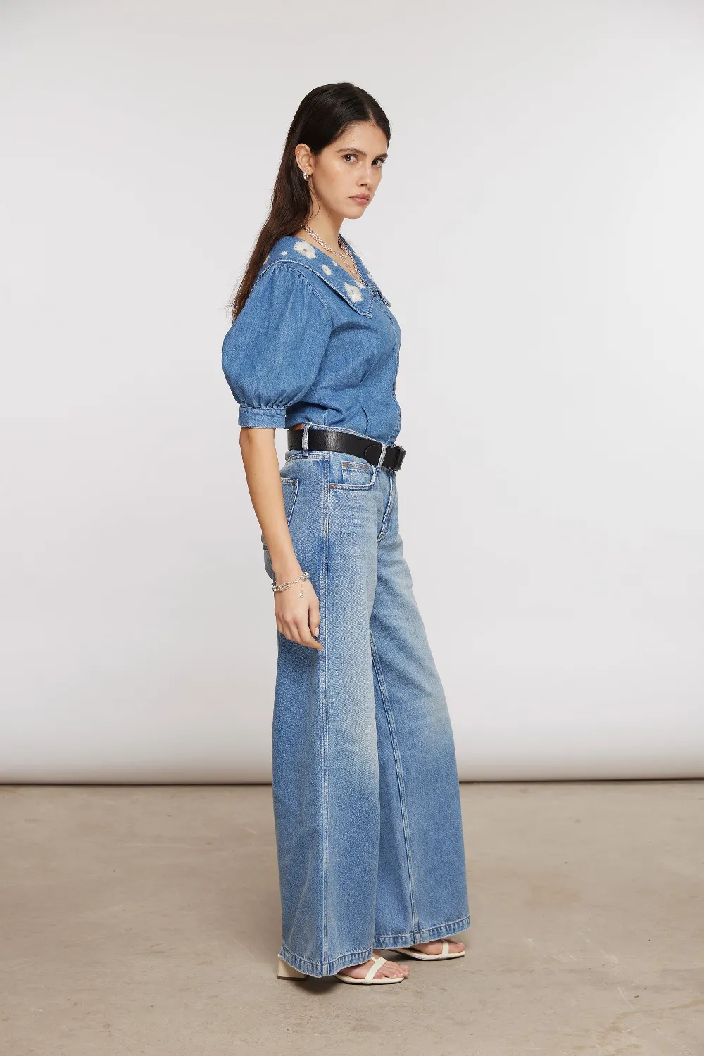 Bay Wide Leg Jean in Malibu - 5