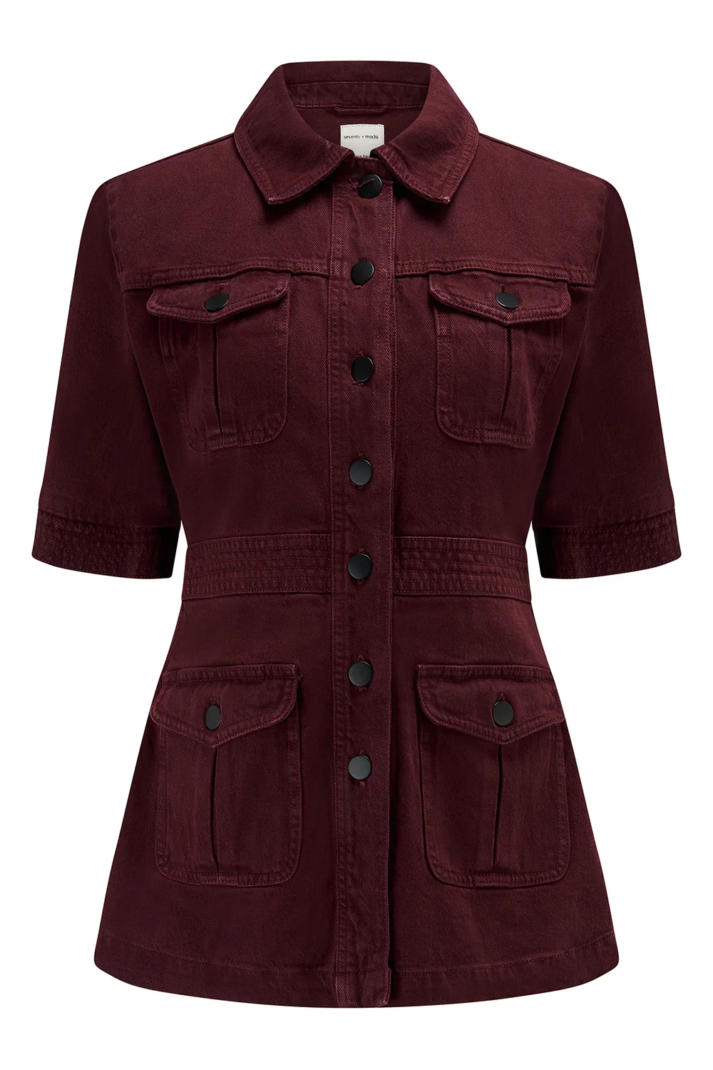 Ani Half Sleeve Denim Jacket in Mulberry - 2