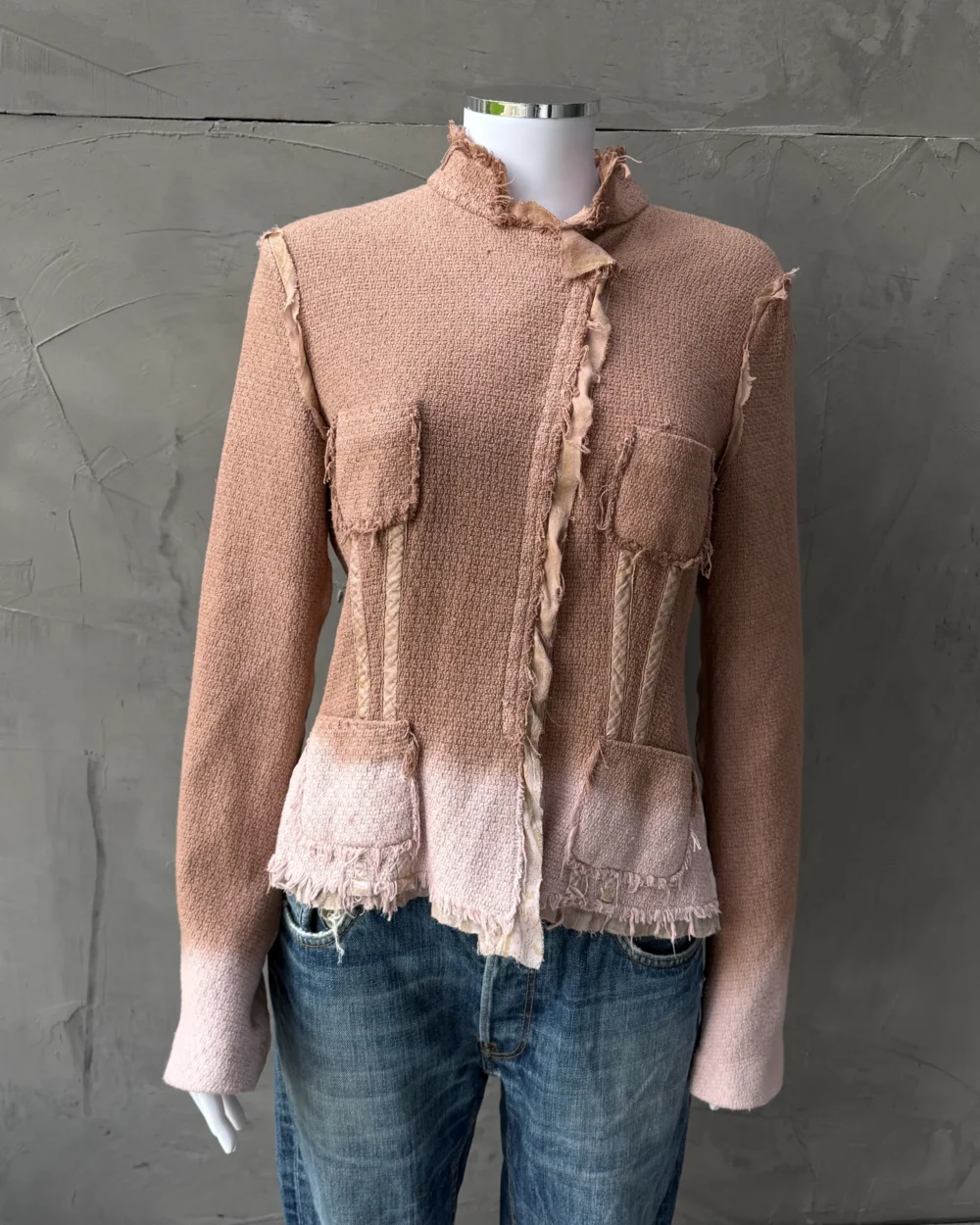 Roberto Cavalli 2004 Cotton and Silk Asymmetric Clasp Jacket – XL - 2