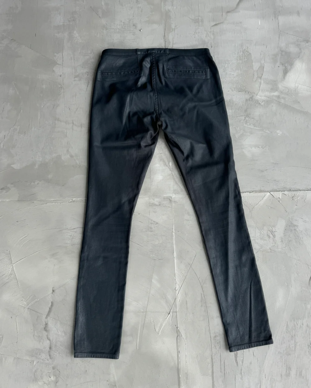 HELMUT LANG WAX FINISH SLIM TROUSERS - W30 - 3
