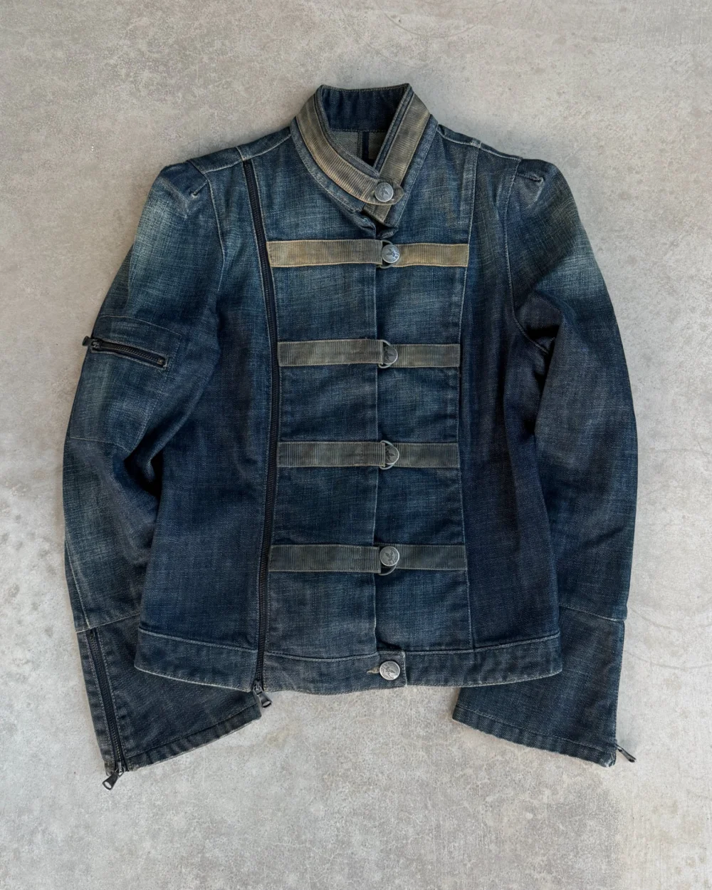 Armani Jeans Denim Military Buckle Jacket – S