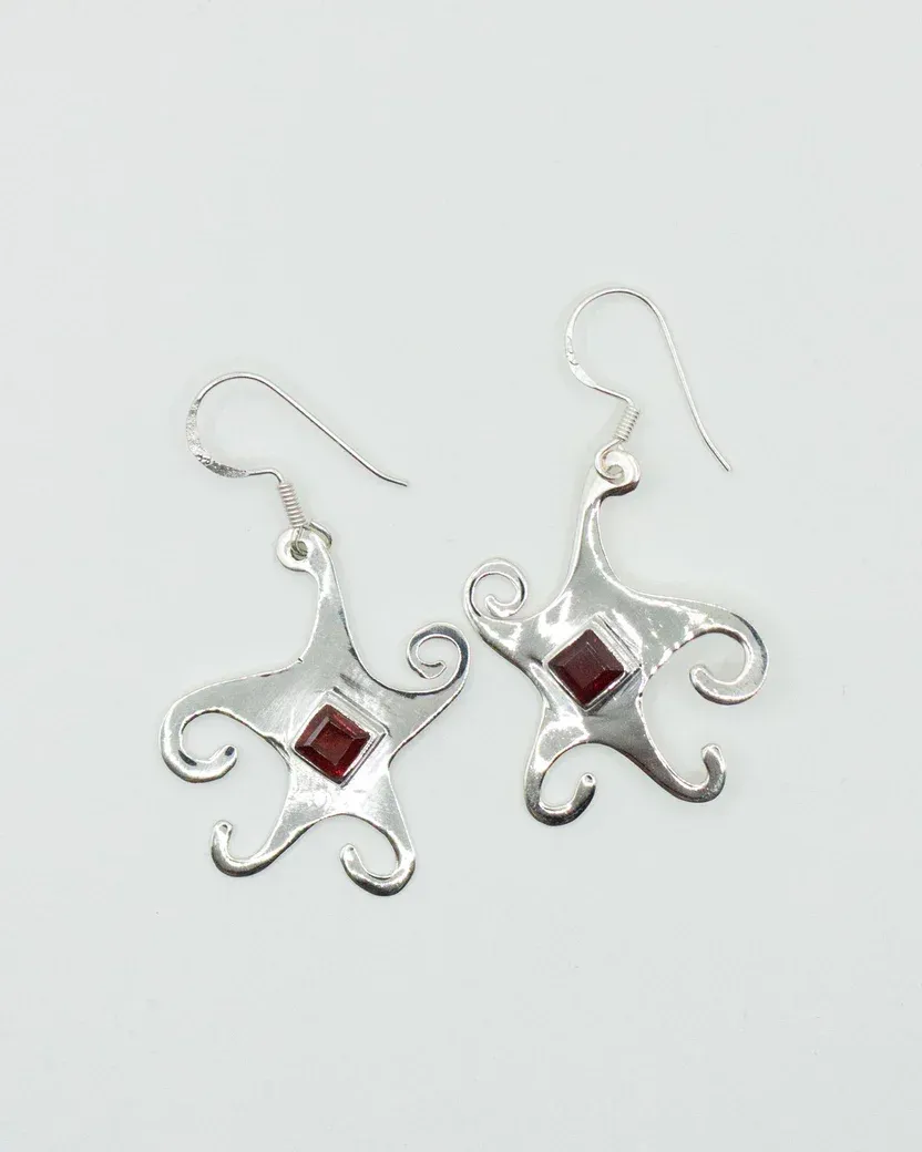 GARNET WHIMSICAL STAR EARRINGS — Rhi Dancey