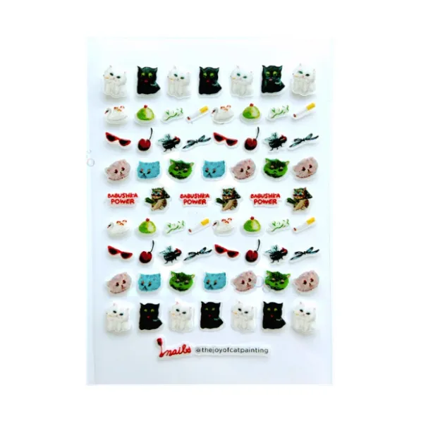 THE JOY OF CAT PAINTING 3D GEL NAIL ART STICKERS SHEET SET B — Rhi Dancey