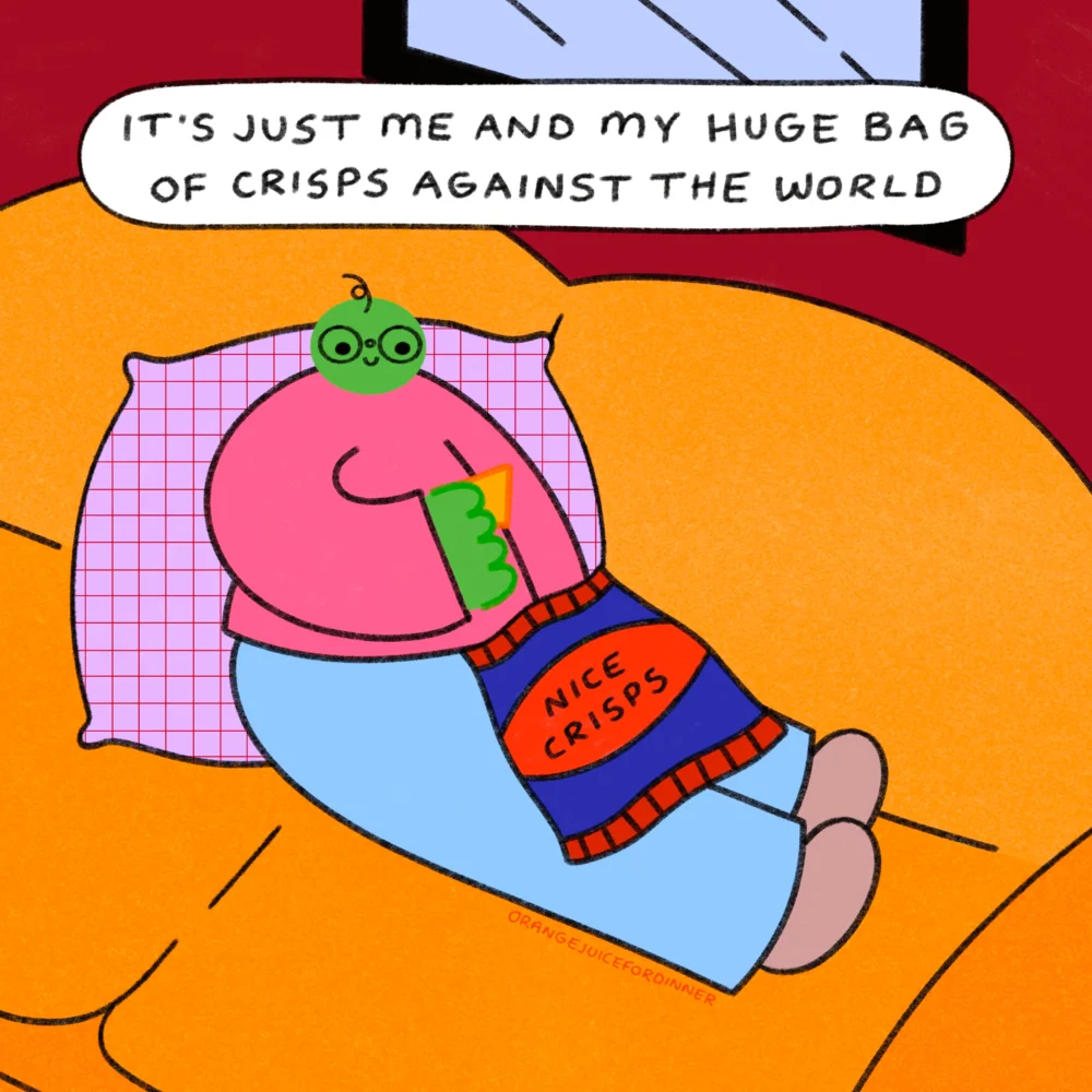 It’s Just Me And My Huge Bag Of Crisps Against The World Art Print