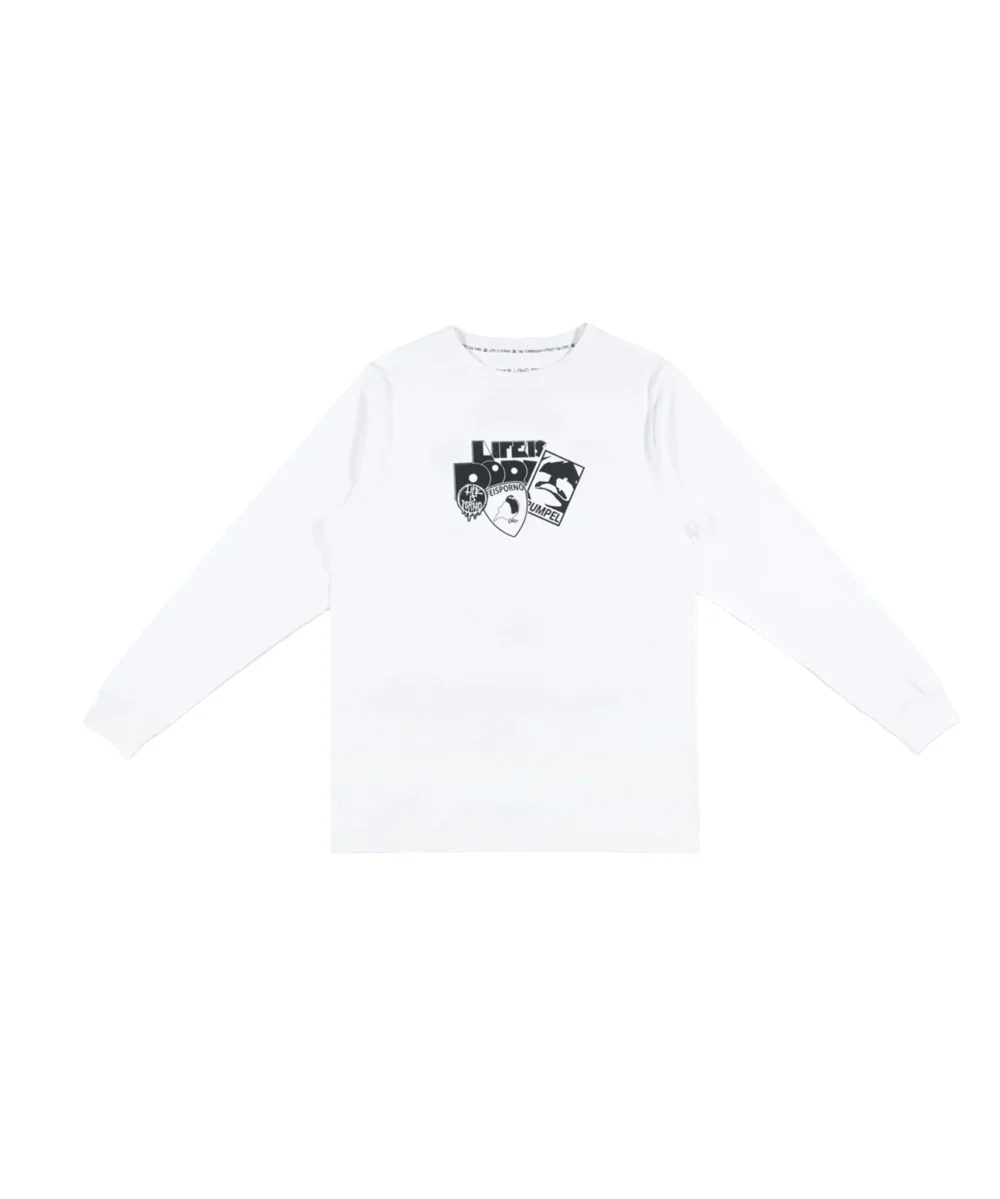 STICKER LONGSLEEVE TEE: WHITE