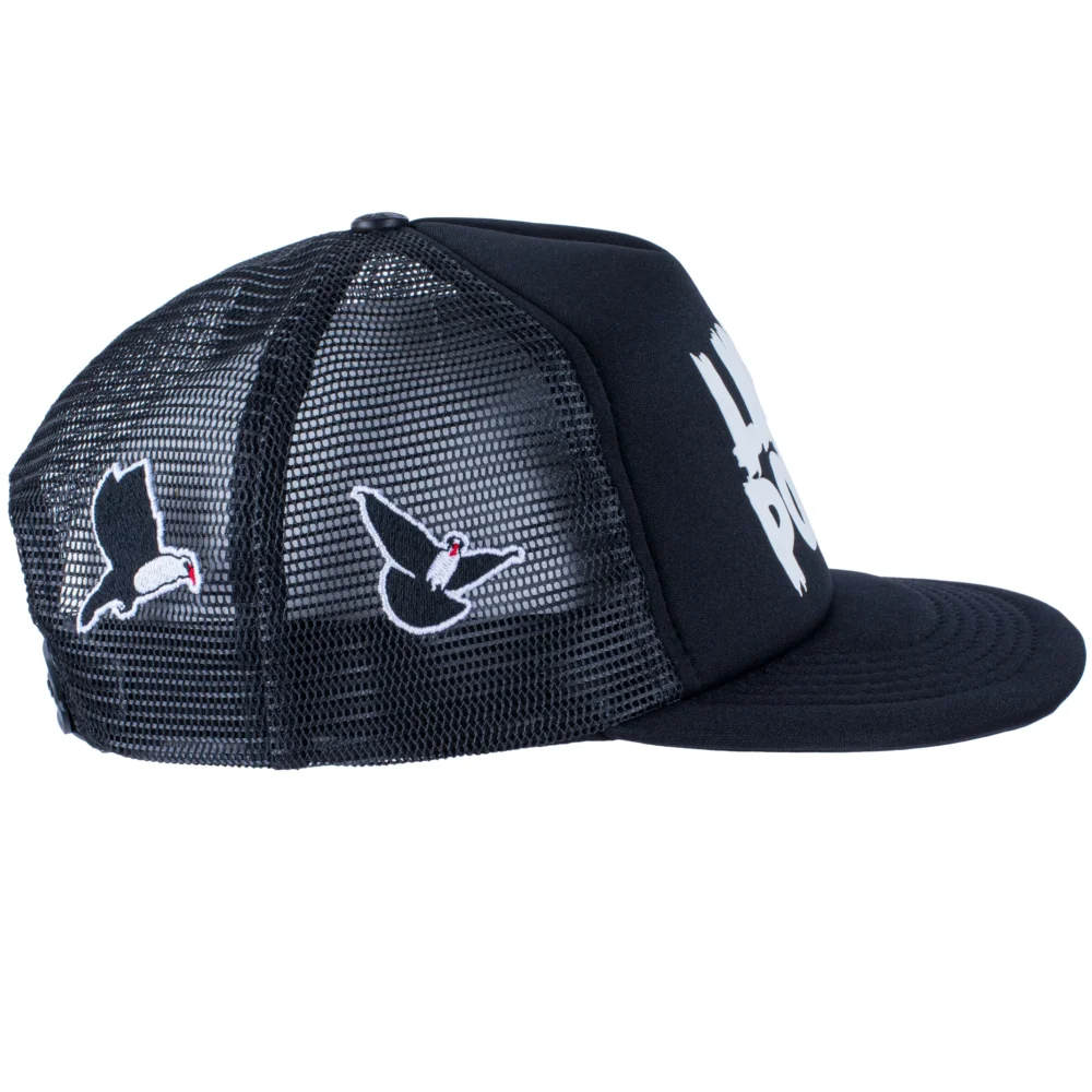 FLATCAP PIGEON TRUCKER: BLACK/WHITE - 4