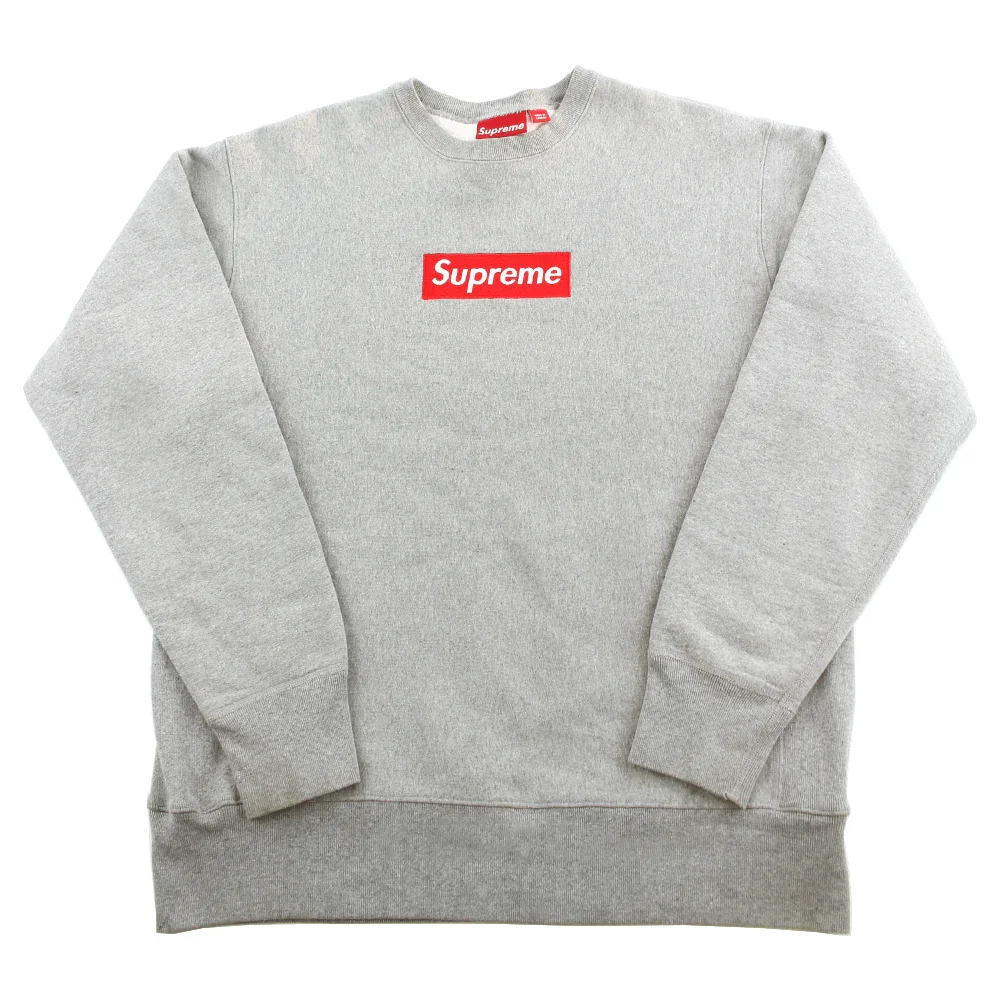 Supreme Red Box Logo Crewneck Grey