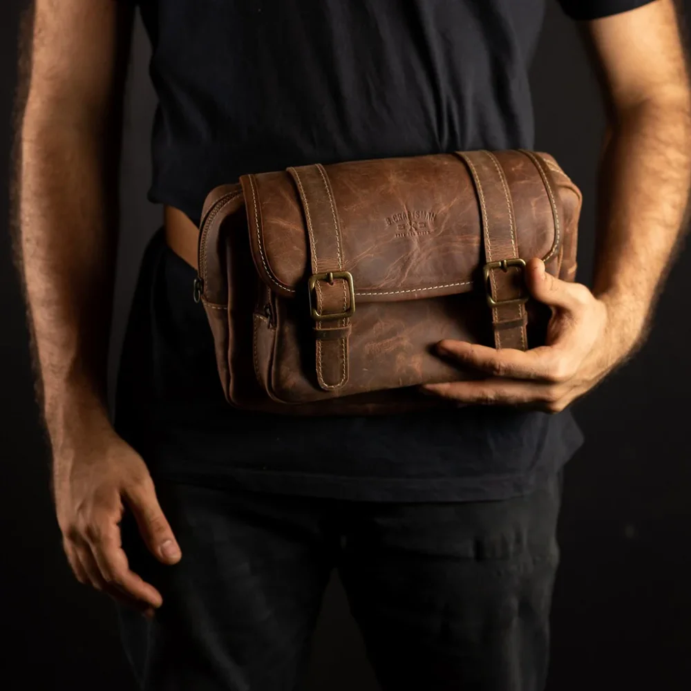Pochete Couro Marrom Franklin