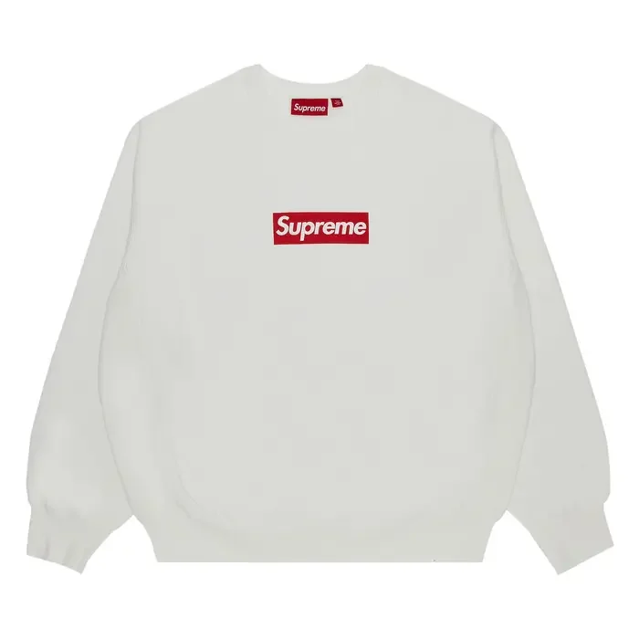 Supreme Washed Box Logo Crewneck 'White'