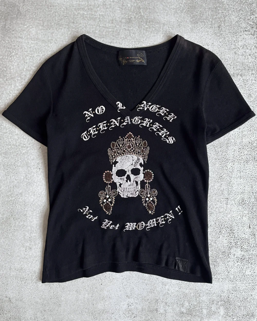 Kyoji Maruyama 00s Rhinestone Embellished Skull Tee