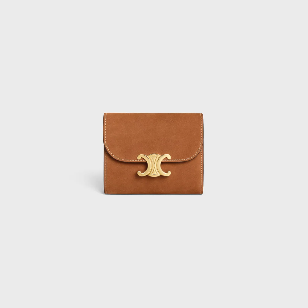 Small Flap Wallet TRIOMPHE IN NUBUCK CALFSKIN